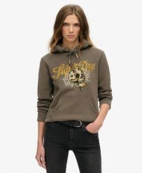 Superdry Bluza z kapturem Tattoo Script z bawełny z recyklingu – Dusky Slate. Szare bluzy Superdry, bez wzorów, z bawełny, z kapturem. Za 372.45 zł.