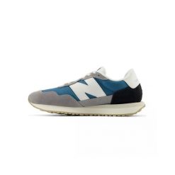 Buty New Balance MS237 Wielokolorowe. Białe buty do biegania New Balance, bez wzorów, z materiału, bez zapięcia, do biegania. Za 431.35 zł.