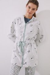 Women'secret szlafrok Snoopy kolor szary. Szare szlafroki damskie women'secret, l, bez wzorów, z dzianiny, bez ramiączek. Za 209.99 zł.