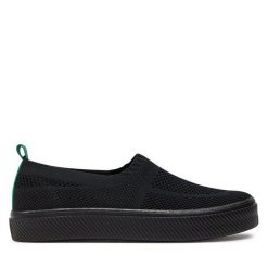 Tenisówki Big Star Shoes. Czarne trampki BIG STAR SHOES, bez wzorów, retro, bez zapięcia. Za 79.99 zł.