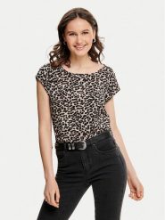 ONLY Bluzka Vic 15161116 Brązowy Regular Fit. Brązowe bluzki ONLY, bez wzorów, z syntetyku, bez kołnierzyka, bez ramiączek. Za 39.99 zł.