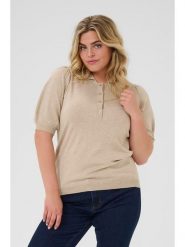 KAFFE curve Sweter w kolorze beżowym rozmiar: XL. Brązowe swetry KAFFE curve, xl, bez wzorów, bez ramiączek. Za 78.99 zł.