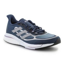 Buty do biegania Adidas Supernova + W GY0845 niebieskie. Niebieskie buty do biegania bez wzorów, z gumy, bez zapięcia, do biegania. Za 449.26 zł.
