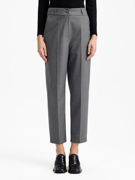 BGN Spodnie w kolorze szarym rozmiar: 40. Szare spodnie materiałowe BGN, bez wzorów, z materiału, z podwyższonym stanem. Za 92.42 zł.