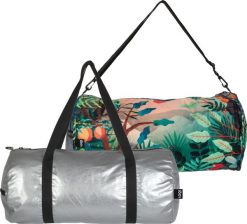 Torba LOQI Weekender dwustronna Metallic Matt Silver. Szare torby podróżne LOQI, bez wzorów. Za 169.00 zł.