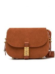 PINKO Torebka Saddle Mini PE PLTT 103831 A29N Brązowy. Brązowe listonoszki Pinko, bez wzorów, ze skóry, bez dodatków. Za 1,779.00 zł.