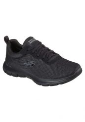 Buty sportowe Sneakersy damskie, Flex Appeal 4.0 Brilliant View. Czarne buty treningowe Skechers, na lato, bez wzorów, z materiału, przed kostkę, bez zapięcia, trekkingowe. Za 299.00 zł.