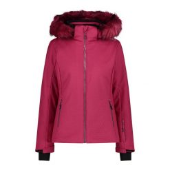 Damska kurtka narciarska softshell CMP. Czerwone kurtki przejściowe sportowe CMP, s, bez wzorów, z materiału, z kapturem, narciarskie. Za 834.30 zł.
