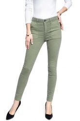 SPODNIE DAMSKIE LEE SCARLETT HIGH AGAVE GREEN L31WKWMW 112107315. Zielone spodnie materiałowe Lee, bez wzorów, z materiału. Za 199.99 zł.