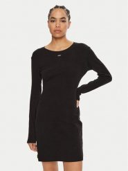 Guess Sukienka dzianinowa O4BK02 KCHZ2 Czarny Regular Fit. Czarne sukienki Guess, xs, z aplikacjami, z bawełny, bez kołnierzyka, bez ramiączek. Za 159.99 zł.