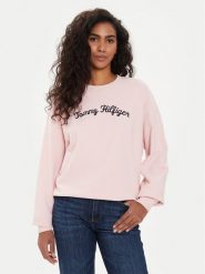 Tommy Hilfiger Bluza Modern Script WW0WW42615 Różowy Regular Fit. Czerwone bluzy Tommy Hilfiger, xl, bez wzorów, z bawełny, bez kaptura. Za 309.99 zł.