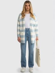 BIG STAR Kardigan w kolorze kremowo-błękitnym rozmiar: S/M. Brązowe swetry BIG STAR, m, bez wzorów, retro, bez ramiączek. Za 139.99 zł.