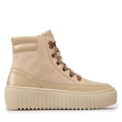 Trzewiki Rage Age. Brązowe botki Rage Age, bez wzorów, bez obcasa, na koturnie, bez zapięcia. Za 299.99 zł.