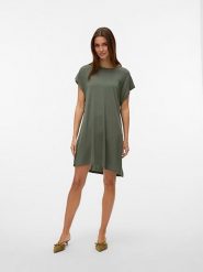 Vero Moda Sukienka w kolorze khaki rozmiar: S. Brązowe sukienki Vero Moda, na co dzień, s, bez wzorów, bez kołnierzyka, bez ramiączek, mini, proste. Za 83.81 zł.