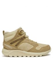 Merrell Trapery Wildwood Mid Ltr Wp J038298 Beżowy. Brązowe traperki Merrell, bez wzorów, ze skóry, bez obcasa, bez zapięcia. Za 569.99 zł.