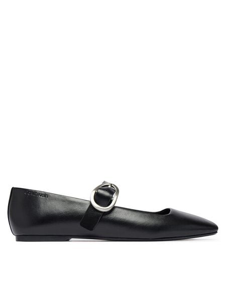 Calvin Klein Baleriny HW0HW03037 Czarny. Czarne baleriny Calvin Klein, bez wzorów, ze skóry, bez obcasa, bez zapięcia. Za 489.99 zł.