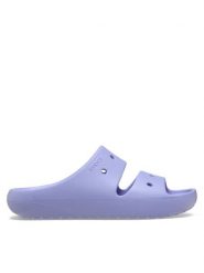 Crocs Klapki Classic Sandal v2 209403 Fioletowy. Fioletowe klapki Crocs, bez wzorów, z tworzywa sztucznego, bez obcasa, bez zapięcia. Za 135.15 zł.