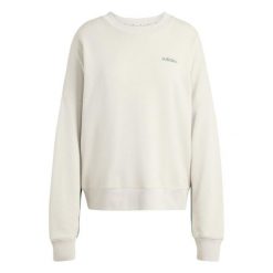 Bluza damska adidas beż JZ0196 z okrągłym dekoltem. Brązowe bluzy adidas, s, bez wzorów, z bawełny, bez ramiączek, bez kaptura. Za 213.99 zł.