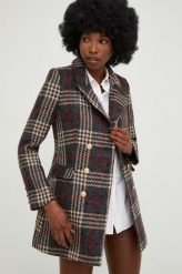 Answear Lab płaszcz wełniany kolor czarny przejściowy dwurzędowy. Czarne płaszcze Answear Lab, l, bez wzorów, z wełny, klasyczne, bez kaptura. Za 489.99 zł.