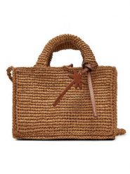 Manebi Torebka Handcrafted Raffia Sunset Bag Mini V 2.2 CO Beżowy. Brązowe torebki klasyczne Manebi, bez wzorów, z materiału, bez dodatków. Za 749.99 zł.