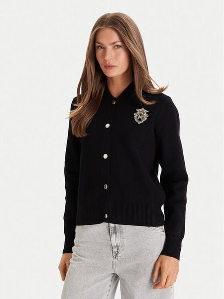 Morgan Kardigan 252-MTEDDY Czarny Regular Fit. Czarne swetry Morgan, xl, bez wzorów, z syntetyku, bez ramiączek. Za 329.99 zł.