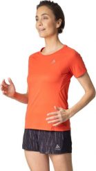 Koszulka sportowa damska Odlo T-shirt crew neck ESSENTIAL. Czerwone t-shirty sportowe ODLO, s, bez wzorów, z materiału, bez ramiączek, do biegania. Za 194.05 zł.