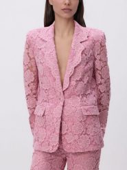 Strukturalna marynarka - pastelowy róż. Czerwone marynarki i żakiety Reserved, l, bez wzorów, z bawełny, bez ramiączek. Za 259.99 zł.