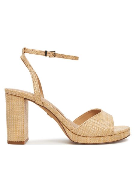 Aldo Sandały Gracious 13966703 Beżowy. Brązowe sandały Aldo, bez wzorów, z materiału, bez obcasa, na słupku, bez zapięcia. Za 329.99 zł.