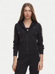 Guess Bluza V6BQ02 K6254 Czarny Regular Fit. Czarne bluzy Guess, s, z aplikacjami, z wiskozy, bez kaptura. Za 394.99 zł.