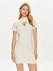 Guess Sukienka codzienna V4YK02 KCDH1 Biały Regular Fit. Białe sukienki Guess, na co dzień, m, z aplikacjami, z bawełny, bez kołnierzyka, bez ramiączek, proste. Za 179.99 zł.
