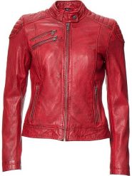 7eleven Skórzana kurtka "Riviera" w kolorze czerwonym rozmiar: 44. Czerwone kurtki 7eleven, bez wzorów, z materiału, bez kaptura. Za 369.84 zł.