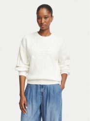 Guess Sweter W6BR27 Z1409 Kremowy Regular Fit. Białe swetry Guess, xxl, z aplikacjami, z bawełny, bez ramiączek. Za 474.99 zł.