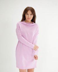 Gładka sukienka z kieszeniami. Fioletowe sukienki Unisono, l, bez wzorów, z bawełny, bez kołnierzyka, bez ramiączek, mini. Za 169.00 zł.