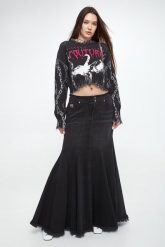 Spódnica maxi VERSACE JEANS COUTURE. Spódnice Versace Jeans Couture, bez wzorów, z jeansu, maxi. W wyprzedaży za 1,194.50 zł.