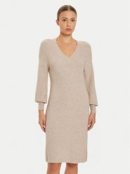 ONLY Sukienka dzianinowa Katia 15312844 Beżowy Regular Fit. Brązowe sukienki ONLY, xs, bez wzorów, z dzianiny, bez kołnierzyka, bez ramiączek. Za 159.99 zł.