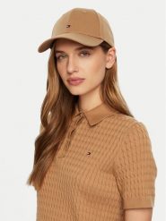 Tommy Hilfiger Czapka z daszkiem AW0AW16844 Beżowy. Brązowe czapki z daszkiem Tommy Hilfiger, bez wzorów, z bawełny. Za 139.99 zł.
