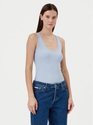 Calvin Klein Top K20K208246 Niebieski Slim Fit. Niebieskie topy Calvin Klein, xxl, bez wzorów, bez kołnierzyka, bez ramiączek. Za 119.99 zł.