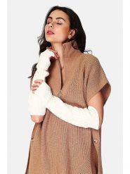 ASSUILI Ocieplacze w kolorze kremowym na ręce rozmiar: onesize. Brązowe rękawiczki Assuili, bez wzorów, ze splotem, klasyczne. Za 56.99 zł.