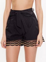 TWINSET Szorty materiałowe 231TT2126 Czarny Regular Fit. Czarne szorty Twinset, bez wzorów, z bawełny. Za 1,109.00 zł.