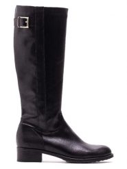 Bluegenex Skórzane kozaki w kolorze czarnym rozmiar: 42. Czarne kozaki Bluegenex, na zimę, bez wzorów, z okrągłym noskiem, bez obcasa, bez zapięcia. Za 165.71 zł.