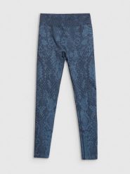 4F Legginsy treningowe bezszwowe damskie - turkusowe M/L. Niebieskie legginsy 4f, bez wzorów, z dzianiny, biznesowe. Za 149.99 zł.