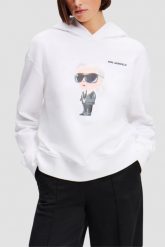 KARL LAGERFELD Biała damska bluza Ikon Aquarelle K Hoodie. Białe bluzy KARL LAGERFELD, s, bez wzorów, z materiału, klasyczne, bez ramiączek, bez kaptura. W wyprzedaży za 499.99 zł.