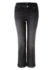 Oui Dżinsy - Slim fit - w kolorze antracytowym rozmiar: 42. Czarne jeansy Oui, bez wzorów, klasyczne, z podwyższonym stanem. Za 189.29 zł.