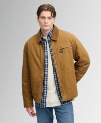 Superdry Kurtka Workwear Ranch w twillu - kołnierz z weluru. Brązowe kurtki Superdry, xl, bez wzorów, z bawełny, klasyczne, bez kaptura. Za 473.30 zł.