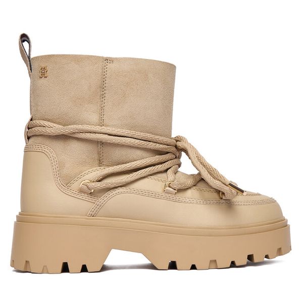 Śniegowce Tommy Hilfiger. Brązowe śniegowce Tommy Hilfiger, bez wzorów, bez zapięcia. Za 899.99 zł.