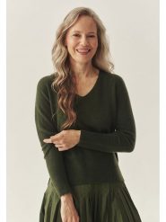 TATUUM Kaszmirowy sweter w kolorze khaki rozmiar: S. Brązowe swetry Tatuum, s, bez wzorów, z kaszmiru, bez ramiączek. Za 321.45 zł.