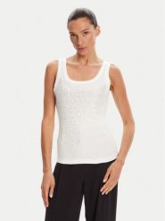 Rinascimento Top CFC0124040003 Biały Regular Fit. Białe topy Rinascimento, s, bez wzorów, z bawełny, bez kołnierzyka, bez ramiączek. Za 209.99 zł.
