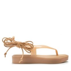Sandały Melissa. Brązowe sandały Melissa, bez wzorów, bez obcasa, na płaskiej podeszwie, bez zapięcia. Za 509.99 zł.