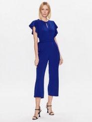 DKNY Kombinezon DD3C1339 Granatowy Regular Fit. Niebieskie sukienki DKNY, bez wzorów, z syntetyku, bez kołnierzyka, bez ramiączek. Za 599.99 zł.