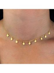 Les Petites Précieuses Pozłacany naszyjnik z elementami ozdobnymi - dł. 38 cm rozmiar: onesize. Żółte naszyjniki Les Petites Précieuses, z materiału, pozłacane. Za 130.99 zł.